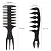Hair Comb Styling Set Tail Combs Double Side Brushes Afro Pick Pik Comb African American Hair Brush Barber Accessories Black-2Pcs