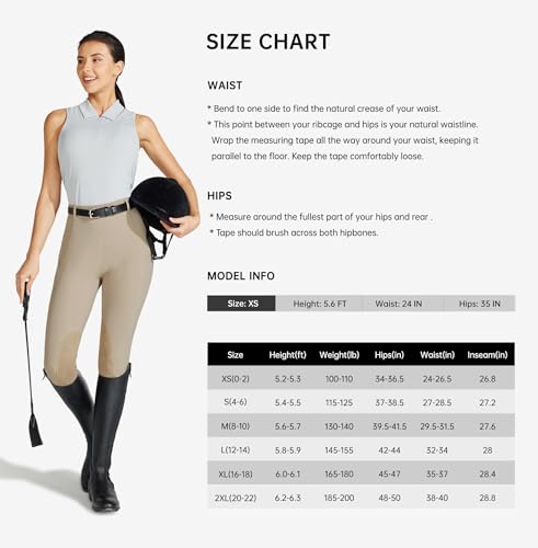 Willit WILLITAOB0150883220WA Women'S Horse Riding Pants Knee-Patch Equestrian Breeches Horseback Schooling Tights Zipper Pockets Khaki S thumb #5