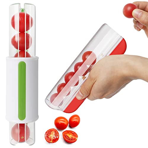 2 Pcs Grape Cutter Slicer, Multi-Function Small Tomato Slicer Cherry Strawberry Cutter Knife Fruit Salad Making Tool Cake Decoration Accessories #TOP7