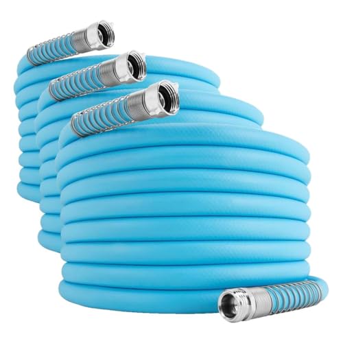 Image of Camco EVOFlex 10-Ft RV Drinking Water Hose - Features Extra Flexible Design w /Stainless Steel Strain Relief Ends - Lead-Free, BPA-Free and Phthalate-Free - 5 /8 inch Inside Diameter (22592) (Pack of 3)