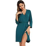 Haodasi Sexy V-Ausschnitt Damen Nacht Kleid Modal Kimono Pyjamas, Soft Spa Bademantel Home Kleidung Nachtwäsche