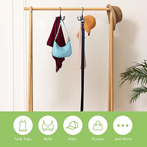 Belt Hanger, 2 Pack Rotatable Belt Organizer Rack for Closet Sturdy Max 48 Belts Storage with 16 Hooks, Hanging Space Saving Closet Organizers for Belts Holder, Black by OMHOMETY - Image 5