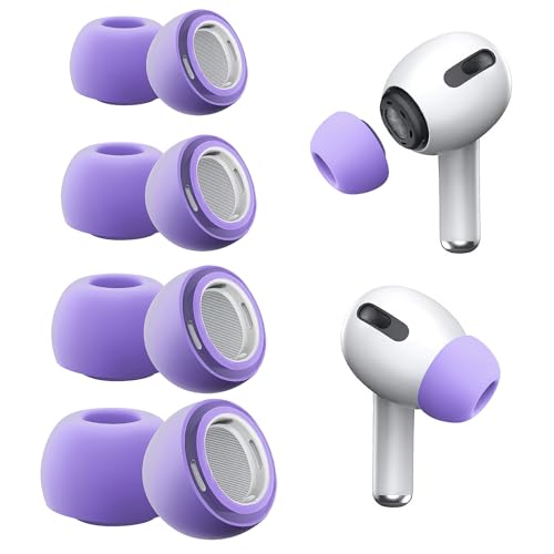 Vsagier 4 Pairs Replacement Ear Tips for AirPods Pro and AirPods Pro 2 with Noise Reduction Hole, Non-Slip Soft Silicone Ear Tips for AirPods Pro and Fit in The Charging Case(XS/S/M/L)
