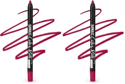 Image of INSIGHT Color Rich Lip Liner| Intense Pigment| Enriched with Jojoba Oil & Vitamin E| Defines, Shapes & Nourishes Lips | Long-Lasting |Sultry Red -1.5g (Pack of 2)