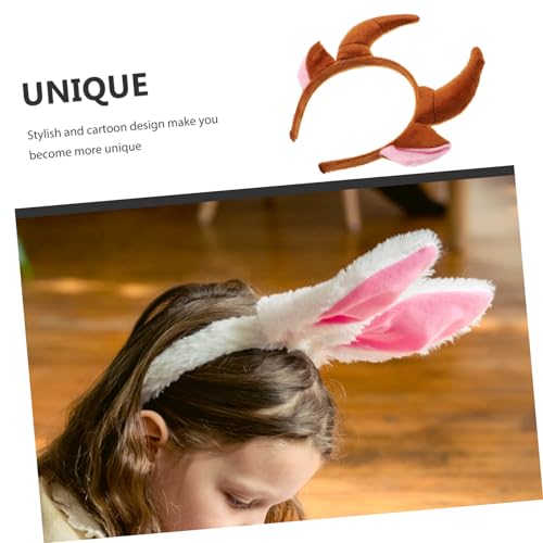 Garneck Plüsch Ochsen-Kostüm Mit Horn-Stirnband – Tierohren Kopfbedeckung Für Kostümpartys Cosplay Und Karneval – Ideal Für Stier Und Gnu Hörner Fans