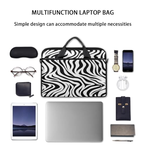 Bolso para laptop con diseño de piel de cebra animal 15 pulgadas miniatura 7