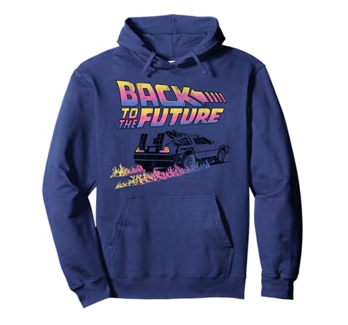 Back To The Future DeLorean Flames Pullover Hoodie