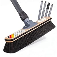 ORGAFLIX Premium Besen mit Stiel 40 cm, extra staubbindend mit feiner Rosshaarmischung und Kantenschutz für empfindliche Böden und Möbel, Kehrbesen mit Besenstiel, Made in Germany und Italy