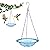 ShiMeiDing 2 Pack Hanging Bird Baths, Hanging Bird Feeders for Outdoors, Bird Water Bowl for Garden Yard Decor(Plastic, Blue Color)
