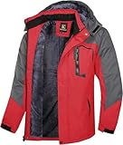 Keevoom Men's Winter Jackets Warm Ski Snow Coats Waterproof Hooded Raincoats Snowboarding Lined Windproof Windbreaker