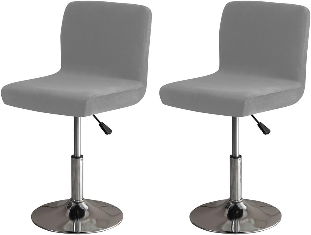 Bar Chair Covers Stretch Pub Counter Stool Chair Covers, kitchen Bar Chair Covers Pink/Gray/Black/Beige/Red Washable Barstool Breakfast Chair Seat Slipcover for Low Short Back Dining Chair ( Color : O