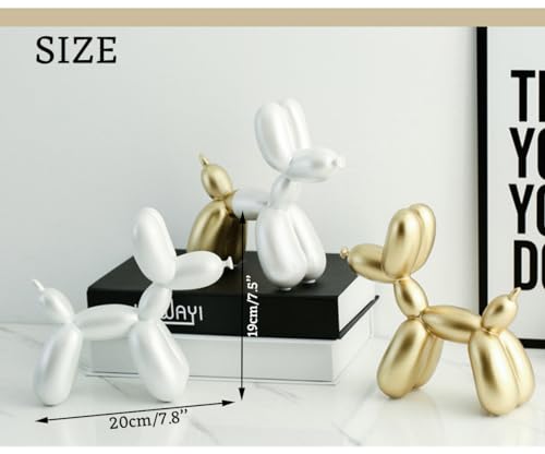 Idée cadeau originale : statue de chien ballon blanc design - 5