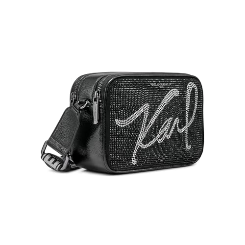 Image of KARL LAGERFELD Women's Maybelle Studded Logo Crossbody, Black /Silver Multi, One Size