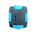 Universal Travel Adapter with Power Bank, Dual USB Ports for USA, EU, Asia and 150+ International...