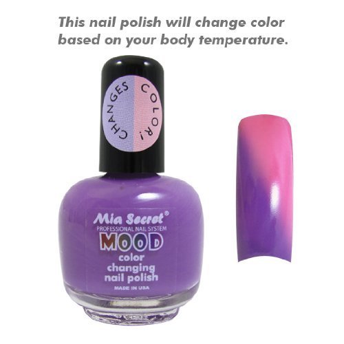 Mia Secret Mood Nail Lacquer Color Changing Nail Polish 6pc Set (6 Different Colors) Full Size Nail Polish