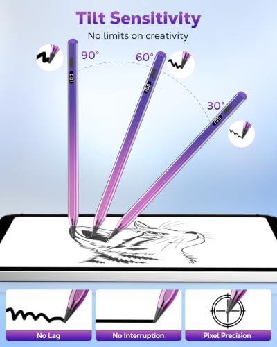 Stylus para iPad MoKo compatible con Air M3 Pro Mini y lápiz óptico USB-C LED 3