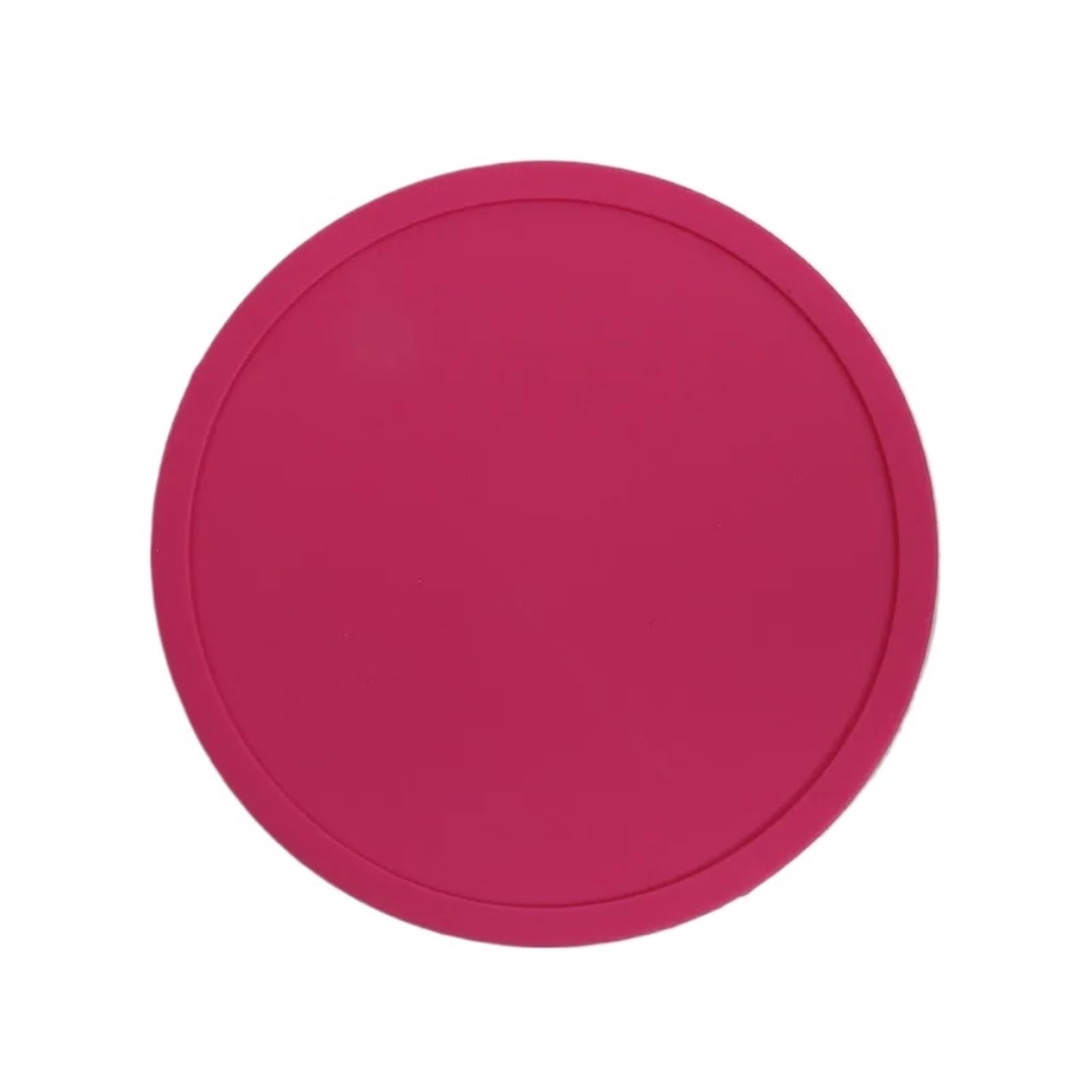 1pc 3.9 Inch Colorful Silicone Coasters Heat Resistant Tea Cup Mat Lots Drink Coffee Mug Glass Beverage(Rose red)