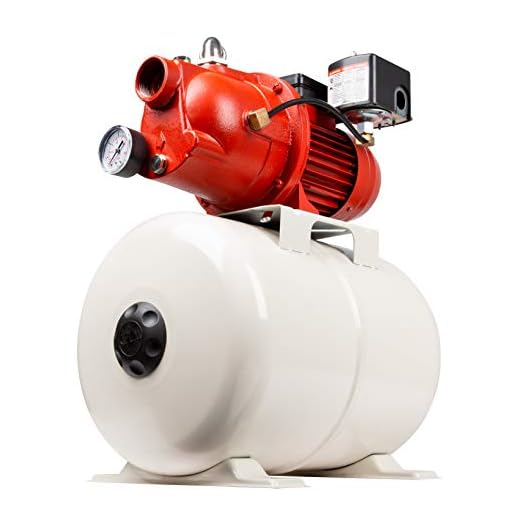 Red Lion RL-SWJ50/RL6H Dual Voltage (115/230 V) 1/2 HP Shallow Well Jet Pump/Tank Combo 12.6 GPM Cast Iron Pump with 5.8 Gallon Pressure Tank, Red/White, 97080503
