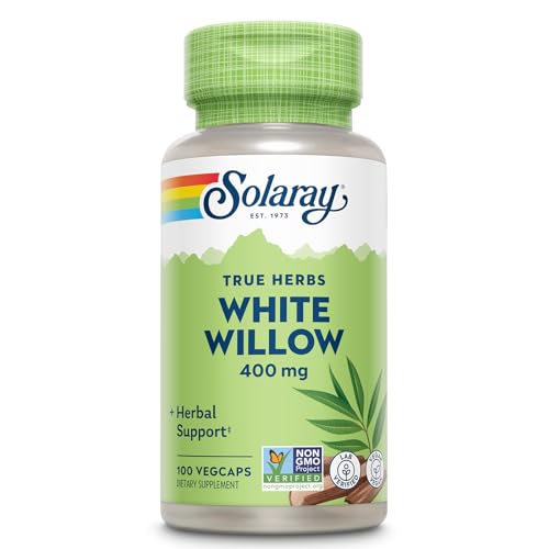 SOLARAY White Willow Bark Capsules 400 mg for Men & Women - Natural Herbal Supplement White Willow Herb Caps for Wellness Support Non GMO Vegan - 100 Veg Caps