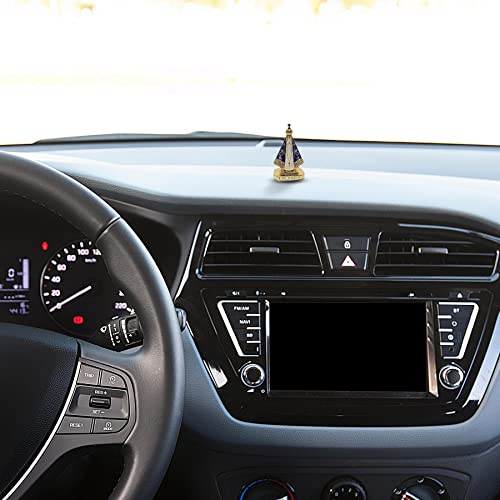 Miniatura Imagem Nossa Senhora Aparecida Para Painel de Carro Metal Dourada Com Strass Autocolante 5