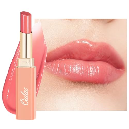 Oulac Shine Orange Lipstick for Women, 2 in 1 Glossy