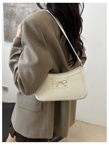 Image of SweatyRocks Women's Bow Top Handle Clutch Purses PU Leather Underarm Shoulder Bags