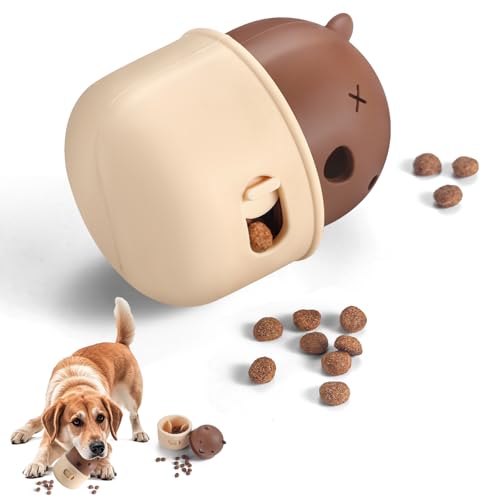 Silicone Dog Slow Feeder Toy - Interactive Puzzle Feeder & Food Dispenser for Small & Large Dogs - Enrichment Toys for Mental Stimulation - Fun Puppy Chew Toys & Cat Treat Dispenser to Keep Pets Busy