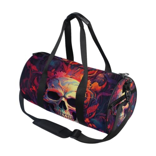 Bolsa de lona para viajes y deportes unisex con diseño gótico rojo terror