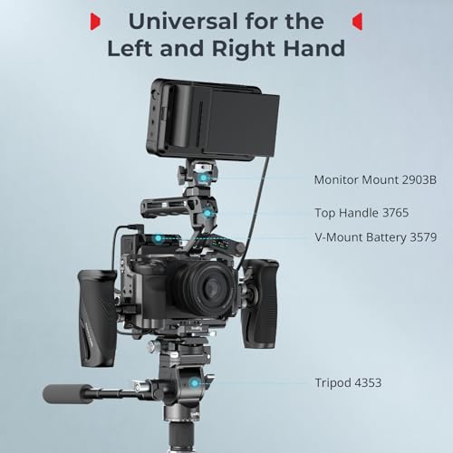 Image of SMALLRIG Push-Button Rotating Side Handle with 1 /4 inch-20 Screws, for Left and Right Hand, 360 Rotatable Side Handle with Anti-Slip Silicone, Max. Load 15Kg