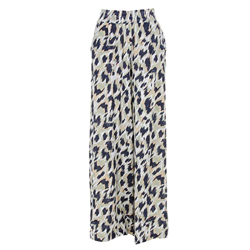 VERO MODA Damen Vmmenny Hw Wide Pants WVN Hose, Navy Blazer/AOP:Mette, L EU