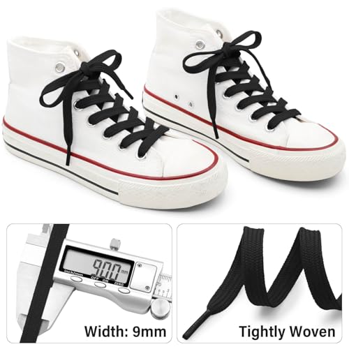 Image of DELELE Solid Flat Shoelaces Hollow Thick Athletic Shoe Laces Strings 2 Pair
