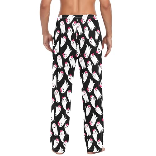 Spirits Pattern Men's Cotton Pajama Pants with Pockets and Drawstring Comfortable and Stylish,S3