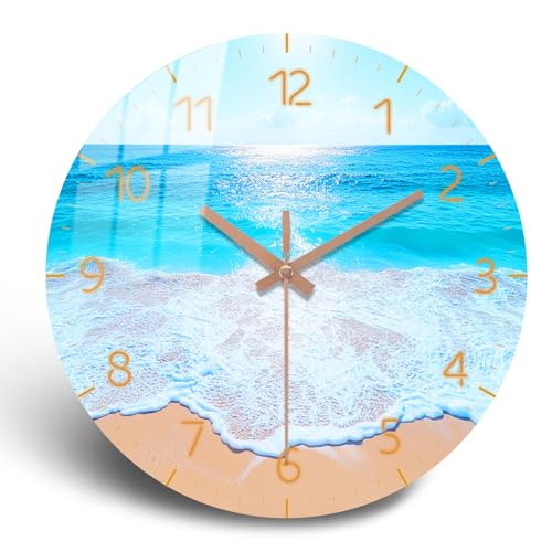 Reloj de pared analógico silencioso 16 pulgadas madera miniatura 1