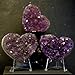 CSTARY Natural Amethyst Healing Stones Heart-Shaped Crystal Rocks for Meditation and Chakra Healing Amethyst Crystal Heart Rocks for Crystal Lovers and Healing Enthusiasts (2.3inch)