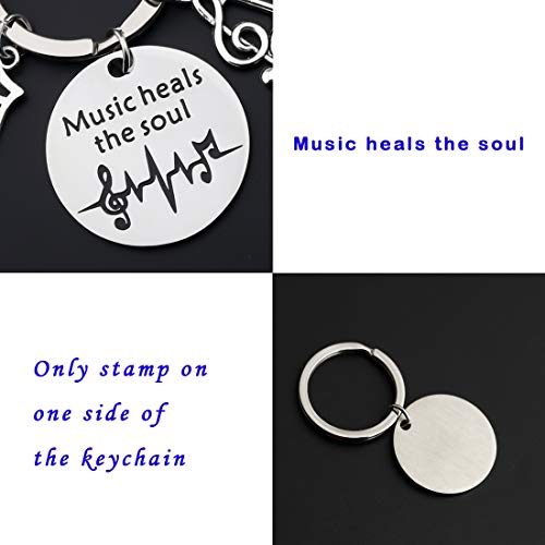 CENWA Music Lover Gift Musician Theme Jewelry Music Heals The Soul Keychain Gift for Music Teachers3