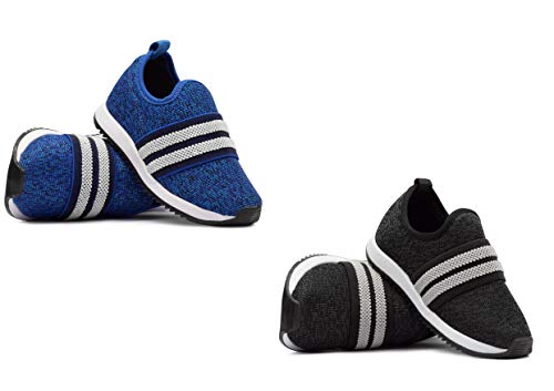 Kit com Dois Tênis Jogging Infantil Casual Preto e Azul 20