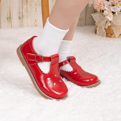 Toddler Little Girls T-Strap Mary Jane Ballet Flat Casual School Oxford Dress Shoes for Flower Girl Party Wedding3
