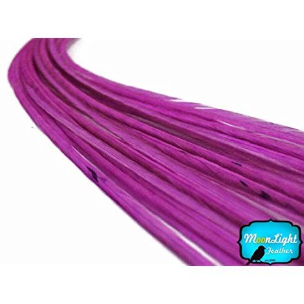 Moonlight Feather, Hair Extension Feathers - Solid Magenta - 11.5+ Inches Long - 6 Pieces