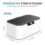 Ultraschallreinigungsgerät Brillenreinigungsgerät 500ml Ultraschallreiniger Ultraschallbad Cleaner...