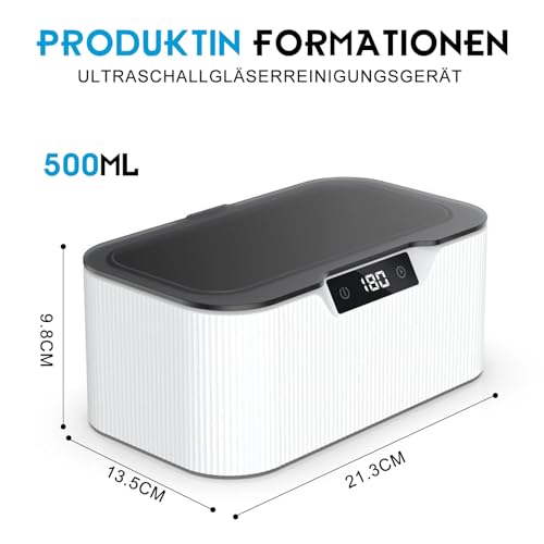 Ultraschallreinigungsgerät Brillenreinigungsgerät 500ml Ultraschallreiniger Ultraschallbad Cleaner...