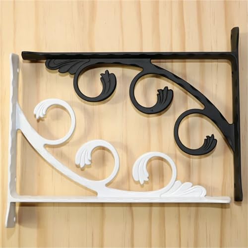 Soportes estante forma triangular de pared resistentes negros para estanterías caseras 3