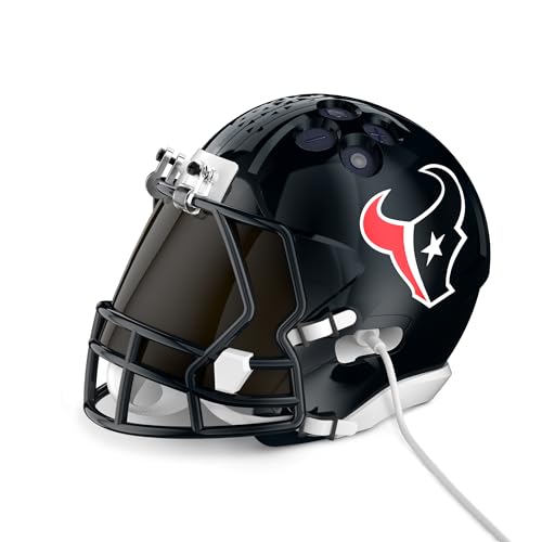 Image of NFL Echo Dot Bundle: Includes Echo Dot | Deep Sea Blue and Limited-Edition NFL Helmet Stand | Houston Texans