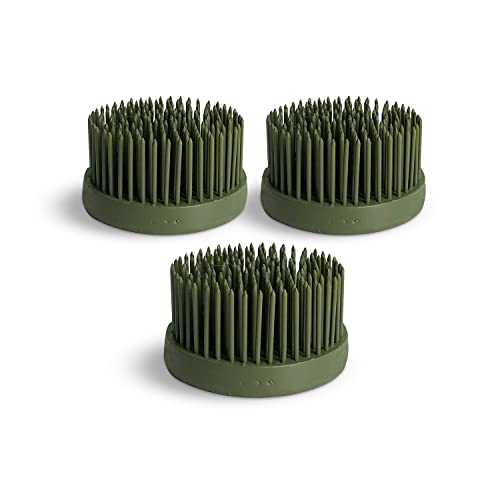 Floral Genius Round Flower Pin Holder 2 in Diameter | Green Color, Set of 3 | Tool for Easy Flower and Ikebana Arrangements, Florists, Gifts & More | Sustainable and Reusable | Made in The USA