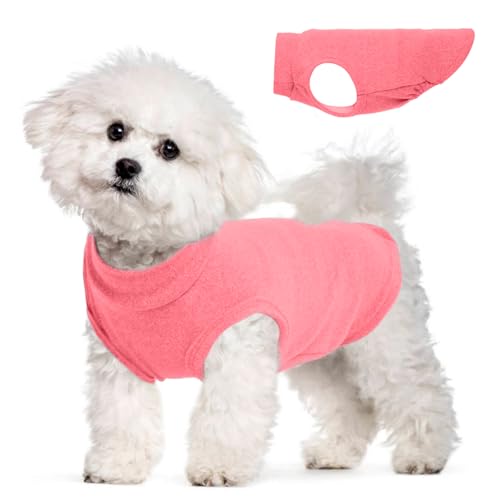 Image of Warm Fleece Dachshund Sweater for Winter Dog Walking, Rosered, M | Soft Dachshund Clothes for Long-Body Dogs, Lightweight Pullover Vest for Autumn, Cold Weather with Freedom of Movement