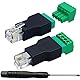 AAOTOKK RJ11 Schraubklemme RJ11 4P 4C (Männlich) Stecker auf 4Pin (Weiblich) Schraube Schraubklemmen Stecker für Telefon, CCTV-Kabelkoppler (2 Stücke)
