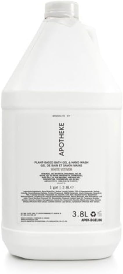 Fuzzion Apothekae White Vetiver Plant Based Body Wash Shower Gel - 1 Gallon