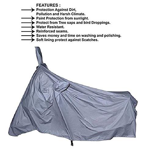 NEXTON Presents Scooty Bike Body Cover Compatible with Hero HF Deluxe Water Resistant Cover (Silver ) 2