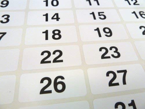 47x20mm, Black on White Labels, Consecutively Numbered 1 to 200, Durable Plastic Consecutive Numbering Stickers