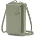 Produktbild lmytdo Handytasche zum Umhängen, Brieftasche Crossbody Damen Geldbörse kleine Crossbody Tasche PU Leder Handy Umhängetasche mit Kartenfächer Verstellbar für Handy unter 6,5 Zoll (Hellgrün)