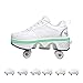 HANHJ Patins roulettes Filles, Patins roulettes Quad Déformation Patins roulettes Pliables Chaussures LED avec Roues Patins roulettes Baskets Lumineuses avec Roues, 7 Couleurs Réglables,41
